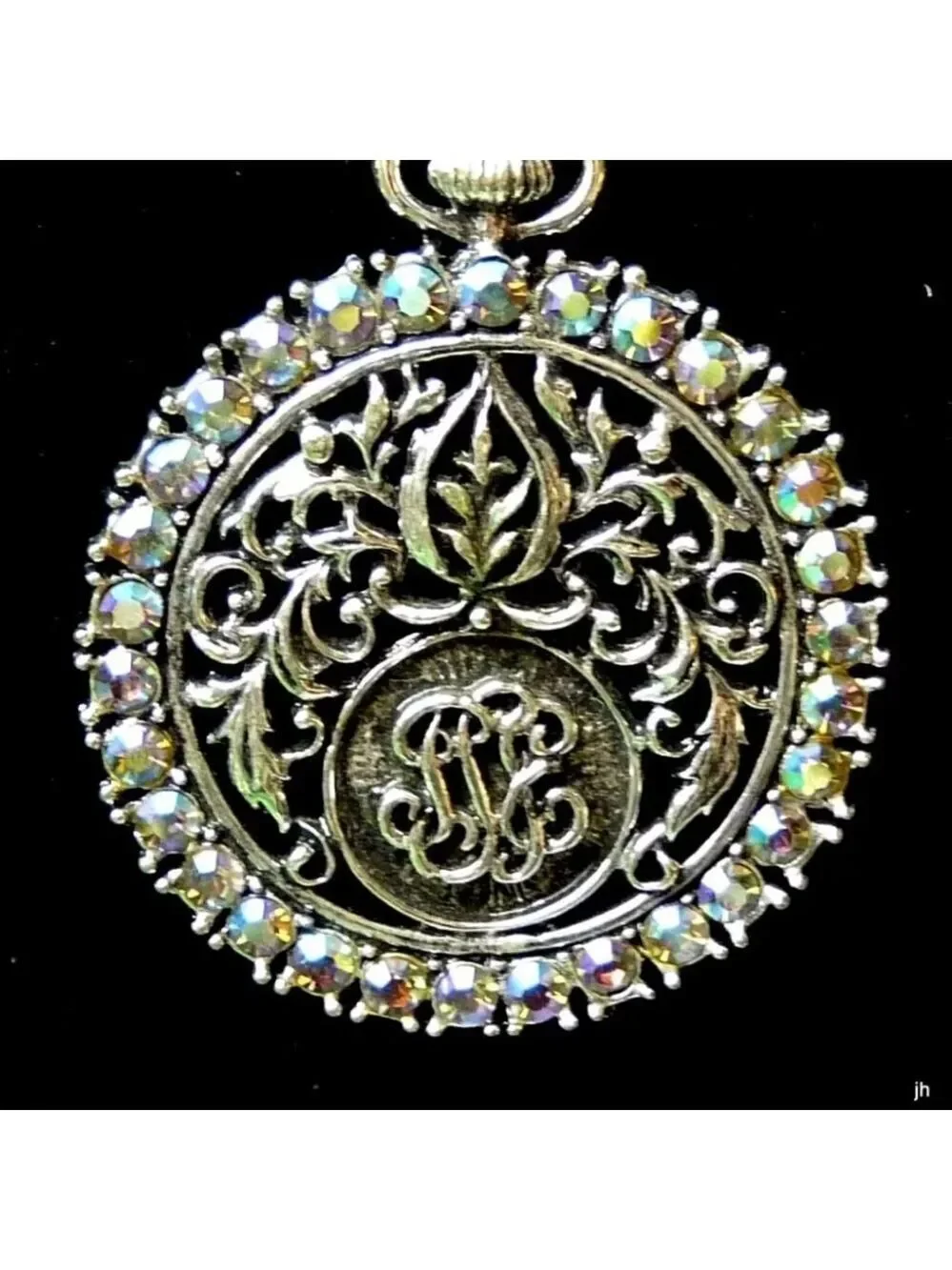 VTG JUDY LEE AB RHINESTONE POCKET WATCH DESIGN PENDANT NECKLACE EARRINGS LOT 20